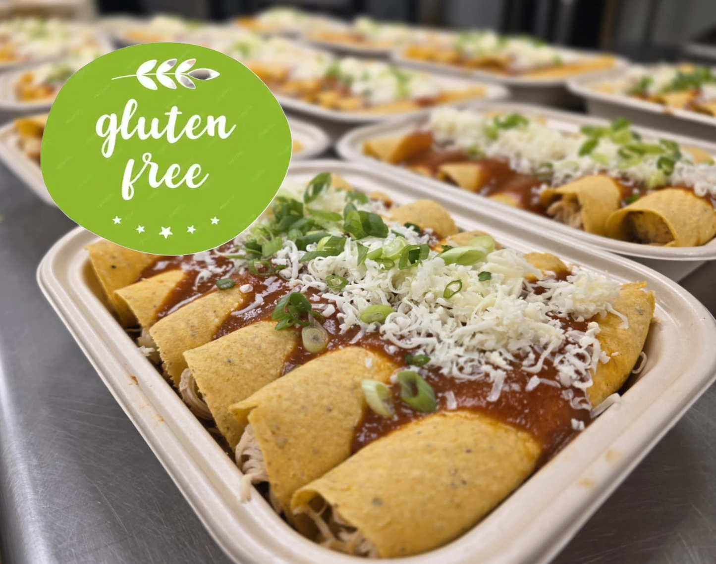 GLUTEN FREE Chicken & Cheese Enchiladas Meal (Medium)