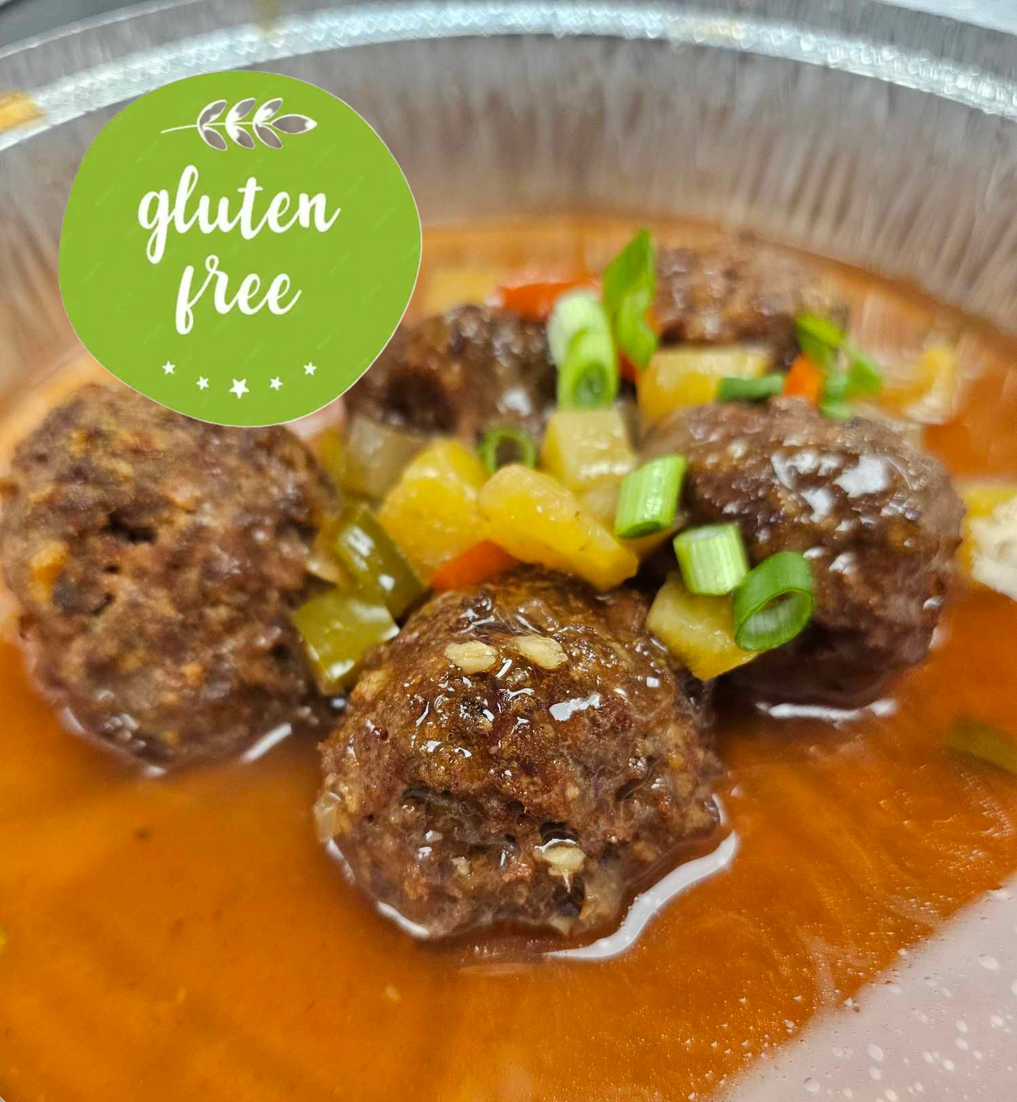GLUTEN FREE Sweet n Sour Meatballs Meal (Medium)